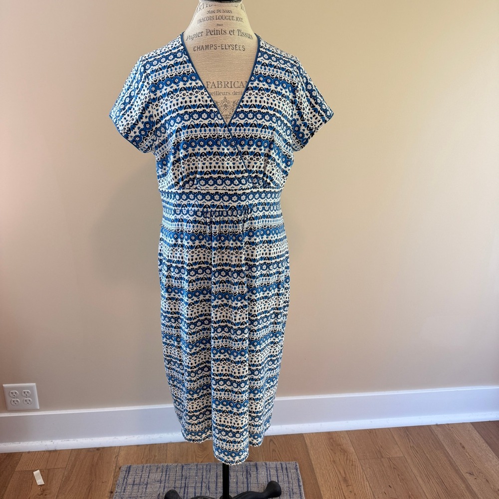 Boden Women's Blue/White Jersey Dress Size 16